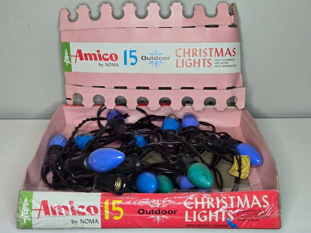 Amico by Noma 15 Outdoor Christmas Lights Large Bulbs Vintage